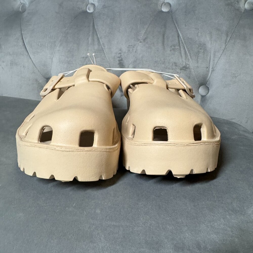 Free People Buckle Clogs Cream Platform Slip-On Mules – Karlie 7 nwt - Picture 3 of 8